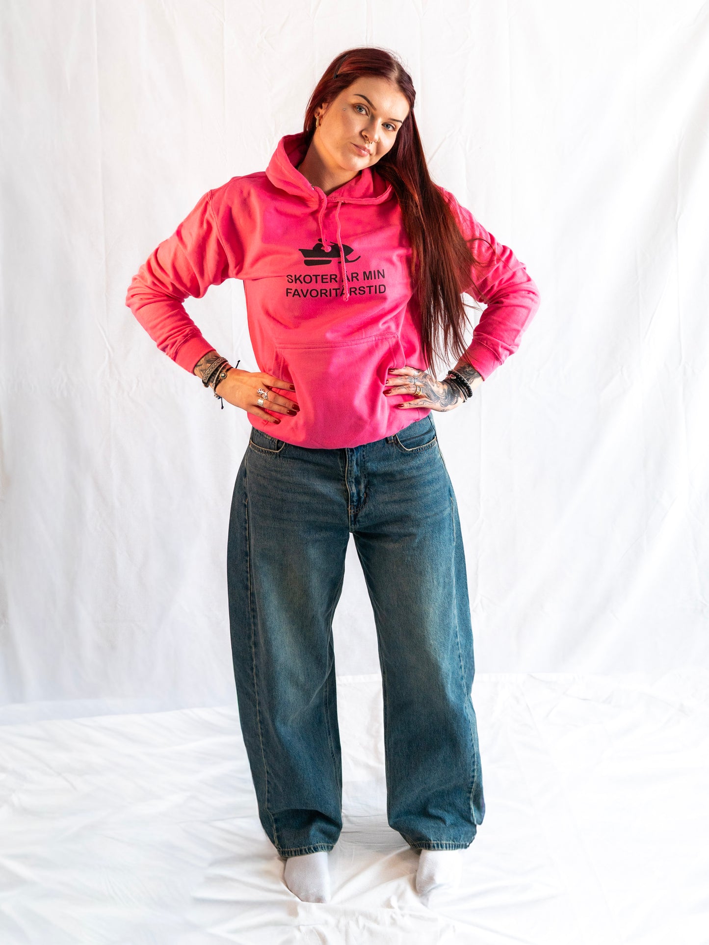 Skoter är min favoritårstid – Hoodie rosa