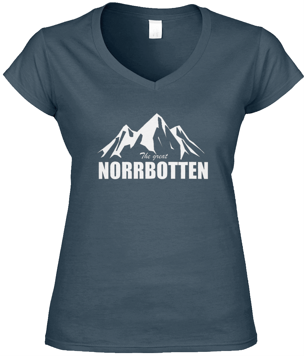 The Great Norrbotten – French Navy V-ringad T-shirt (Dam)