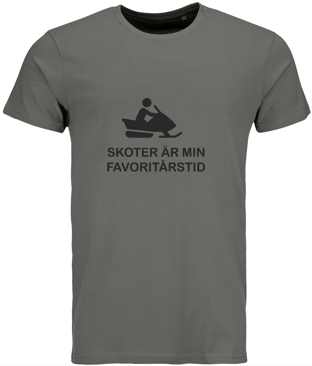 T-shirt – "Skoter är min favoritårstid" Khaki
