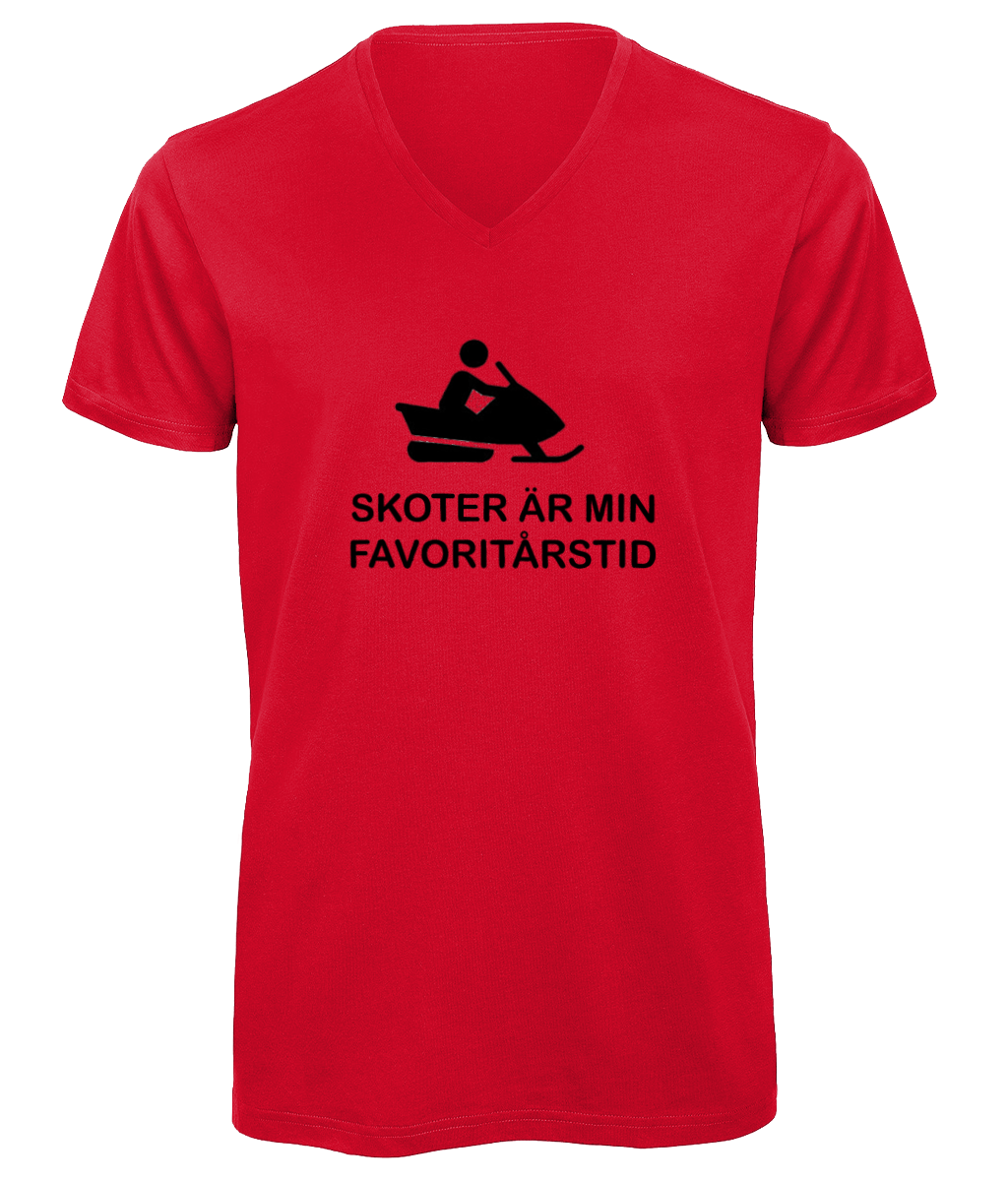 T-shirt “Skoter är min favoritårstid” – Röd