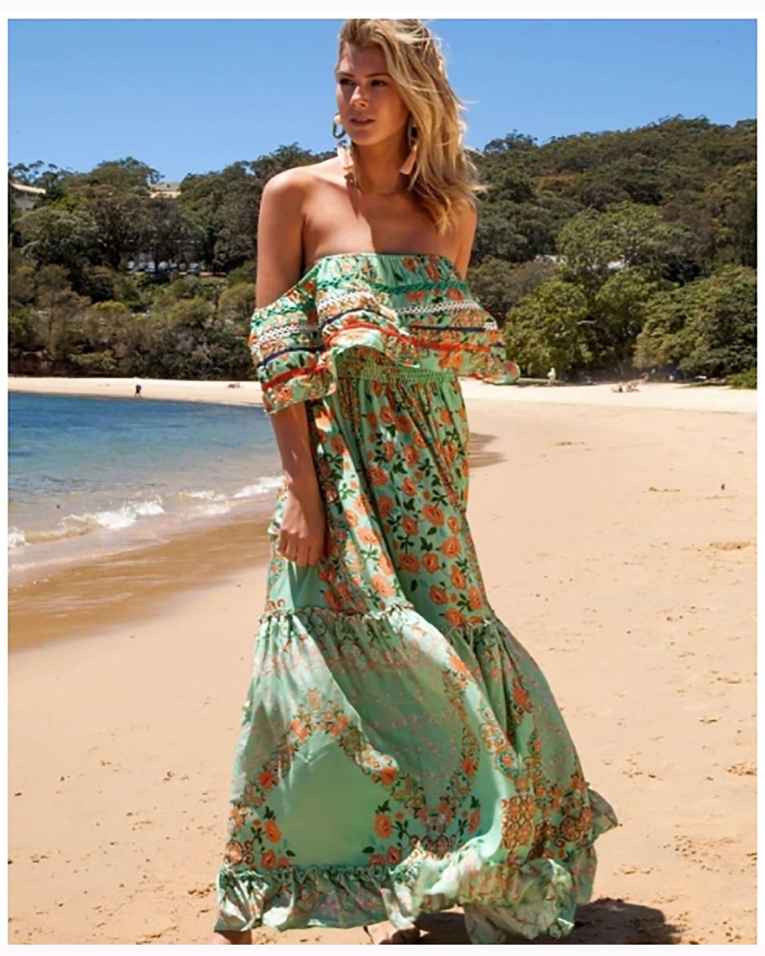 Maxiklänning off shoulder