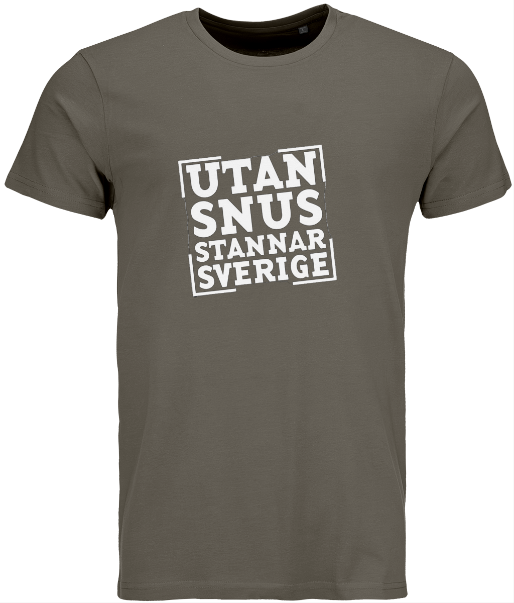 T-shirt Utan snus stannar Sverige –Khaki