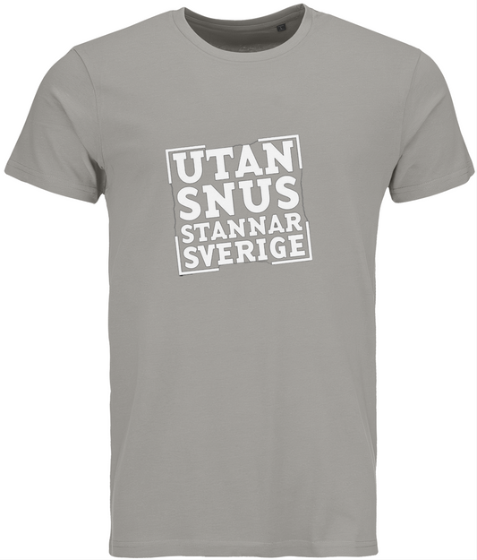 T-shirt Utan snus stannar Sverige –Grå