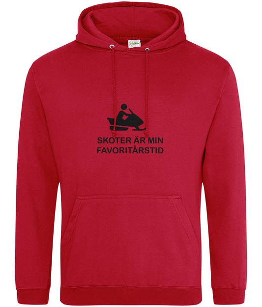 Skoter är min favoritårstid – Hoodie  röd