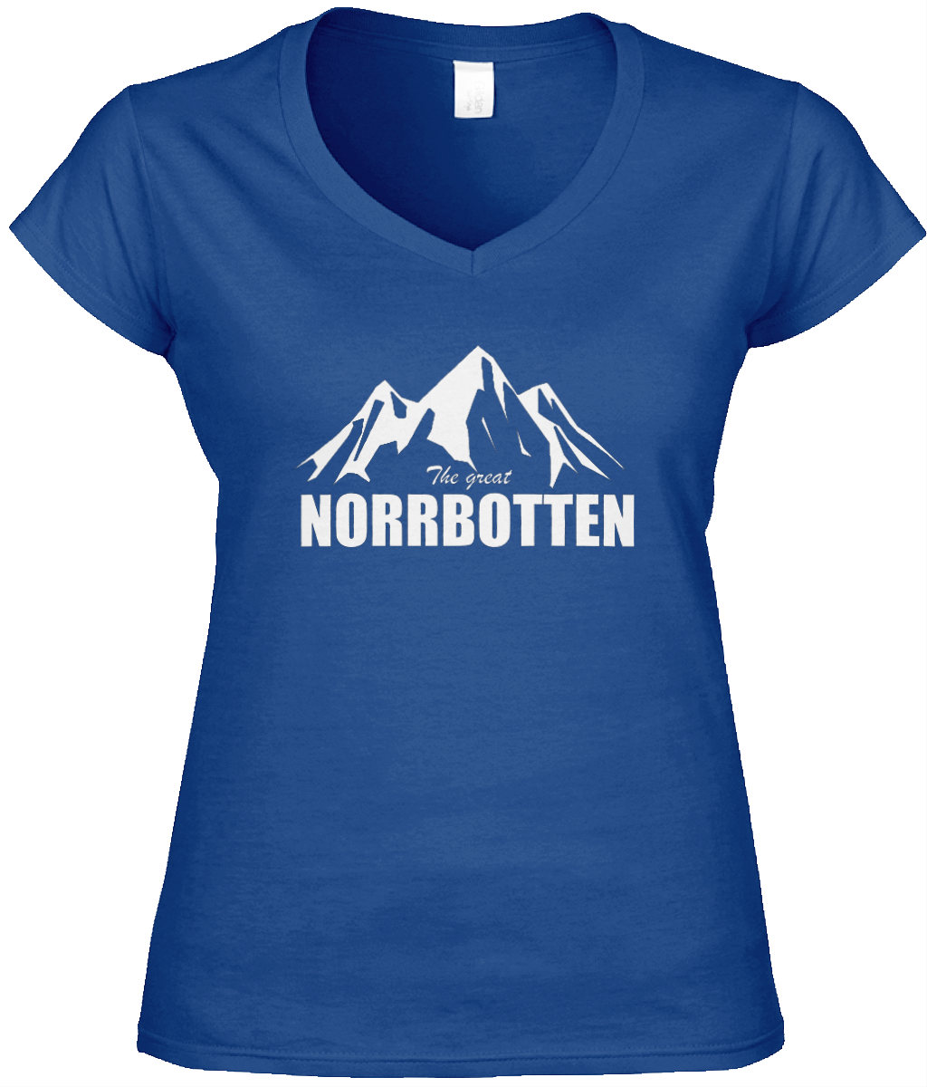 The Great Norrbotten – Blå V-ringad T-shirt (Dam)