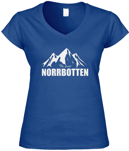 The Great Norrbotten – Blå V-ringad T-shirt (Dam)