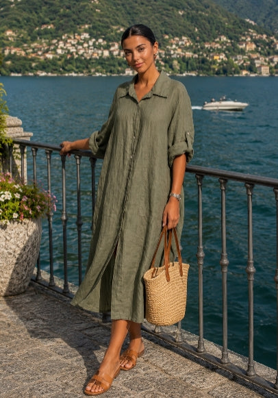 Skjortklänning i linne – effortless chic i flera färger