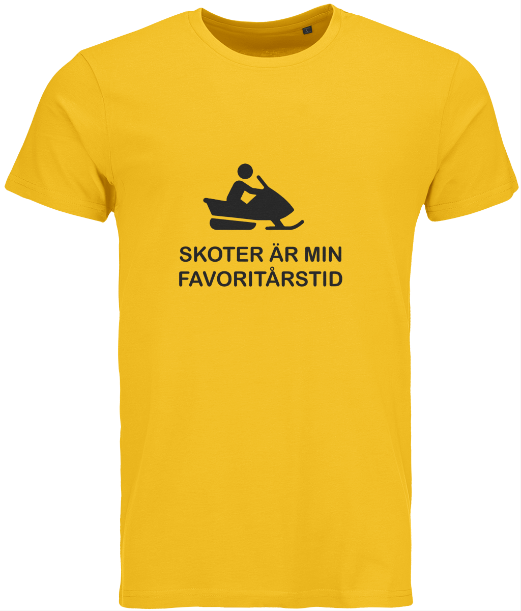 T-shirt – "Skoter är min favoritårstid" Gul