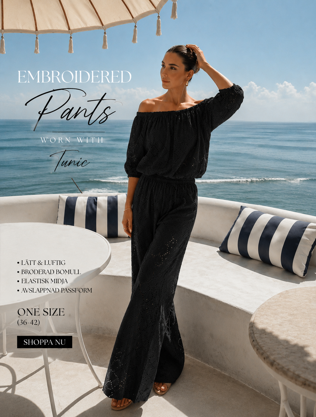 Broderade bomullsbyxor – sommarens mest effortless look i svart ☀️