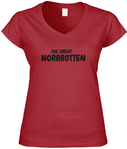 The Great Norrbotten – Röd  V-ringad T-shirt