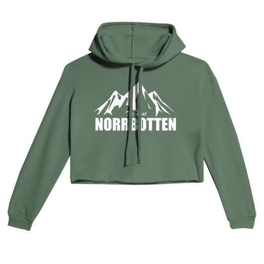 Hoodie cropped dam  militärgrön