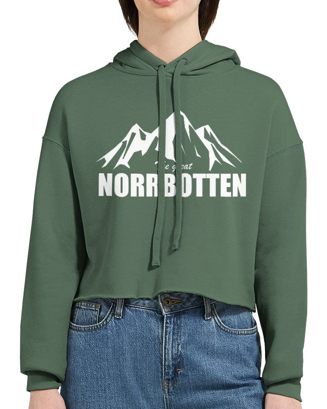 Hoodie cropped dam  militärgrön