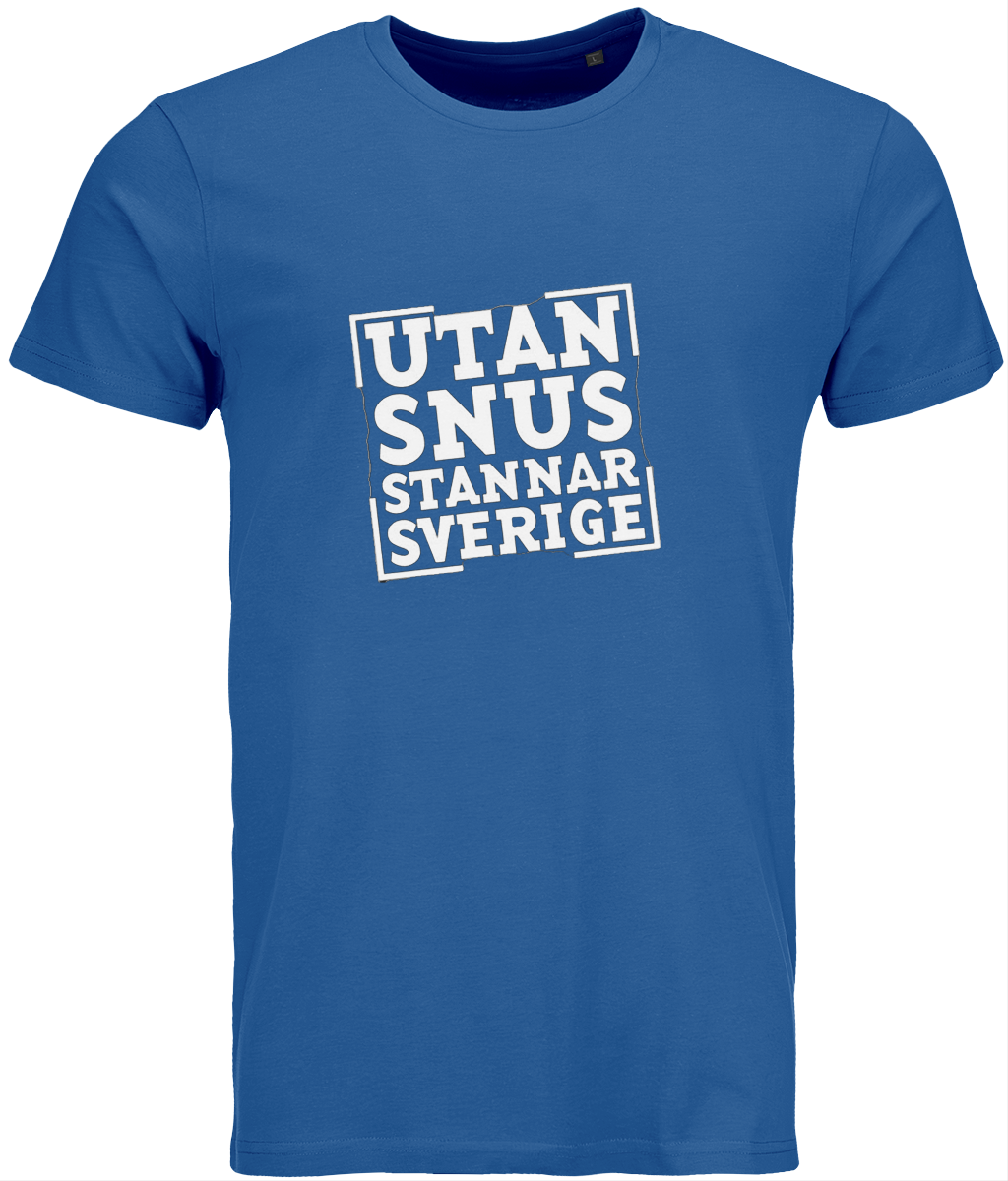 T-shirt Utan snus stannar Sverige – blå