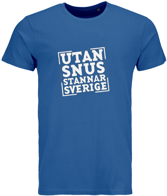 T-shirt Utan snus stannar Sverige – blå