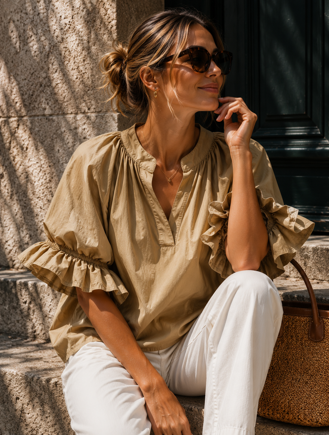 DREAM BLOUSE  in caramel