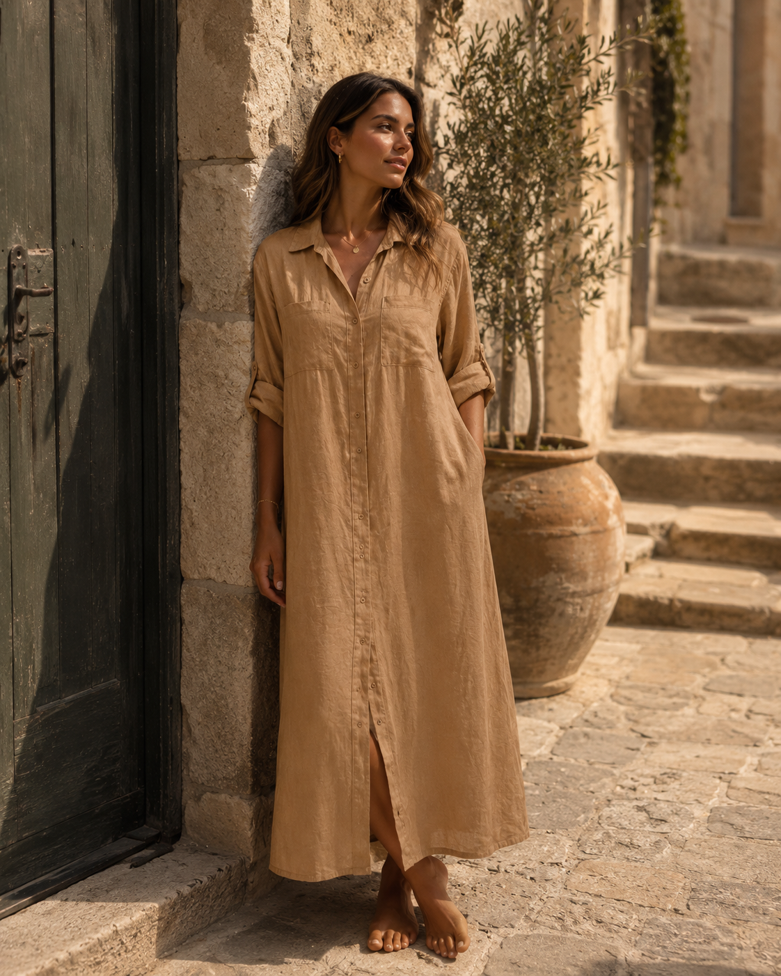 Skjortklänning i linne – effortless chic i flera färger