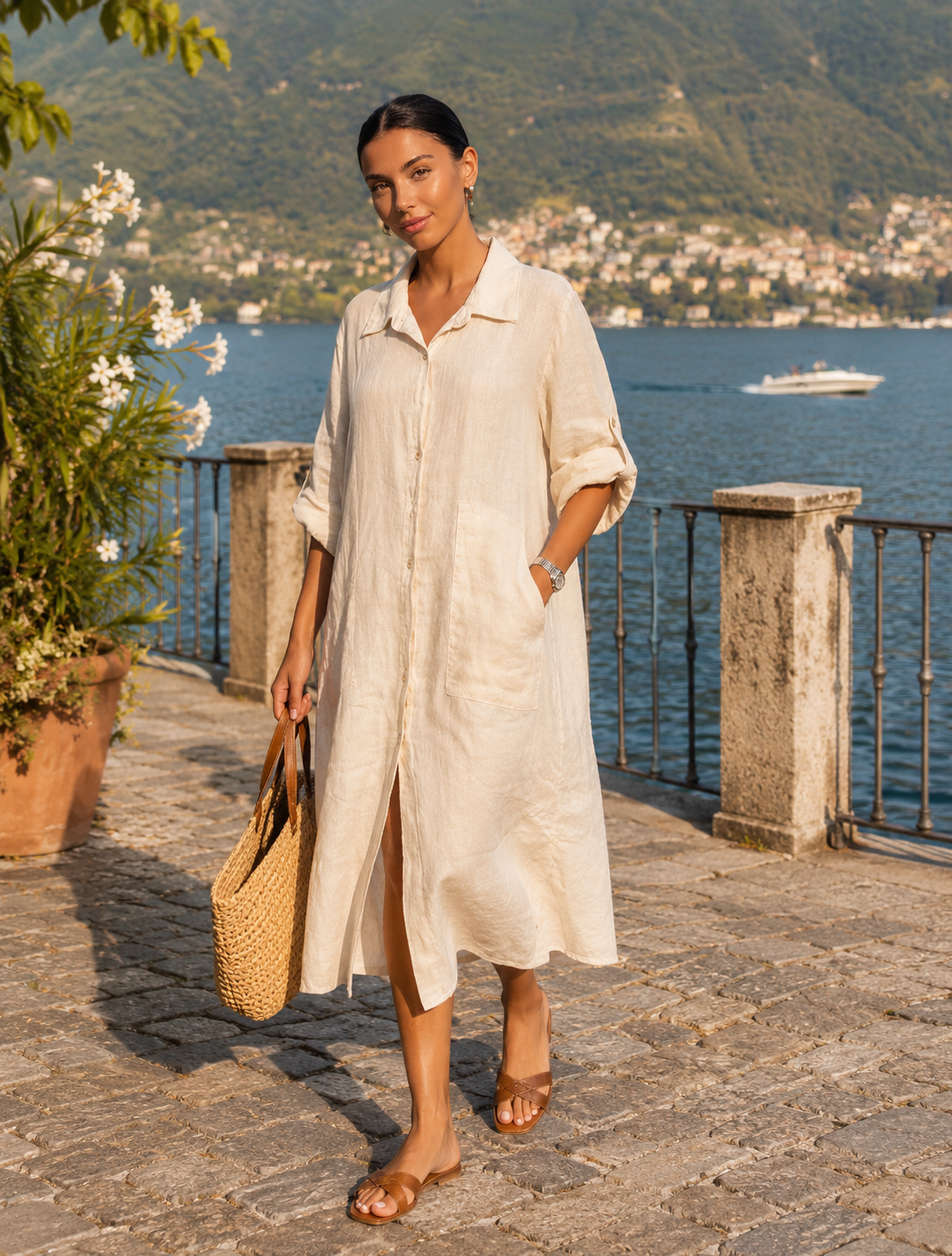 Skjortklänning i linne – effortless chic i flera färger