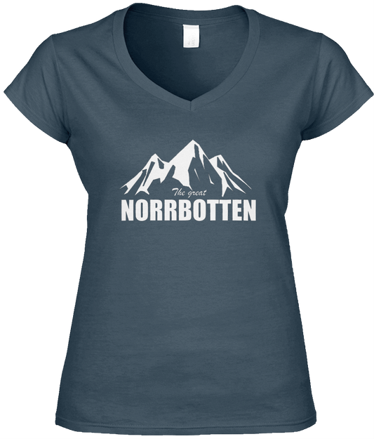 The Great Norrbotten – French Navy  V-ringad T-shirt (Dam)