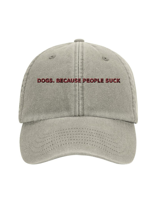 Keps Dogs, Beige med brodyr