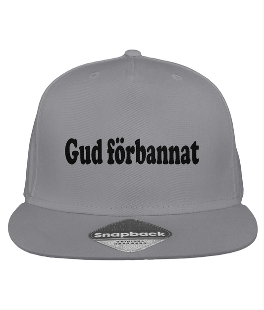 Gud förbannat – Snapback Rapper Cap  grå