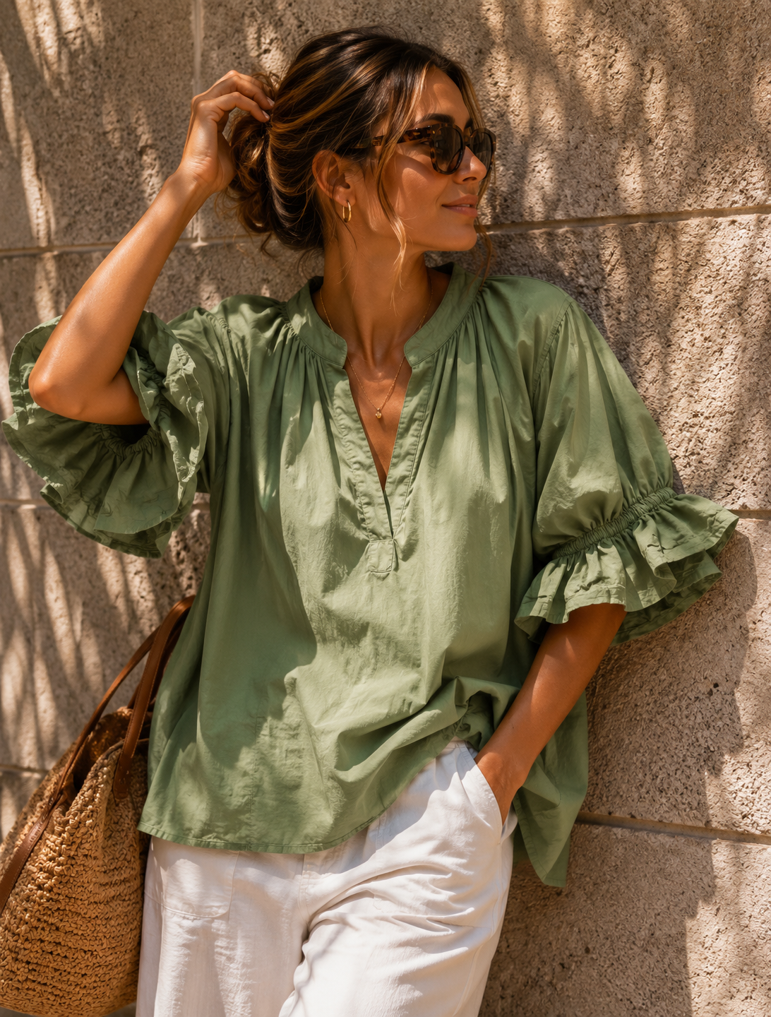 DREAM BLOUSE  in khaki