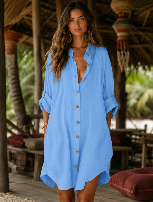 Oversized skjorta babyblue