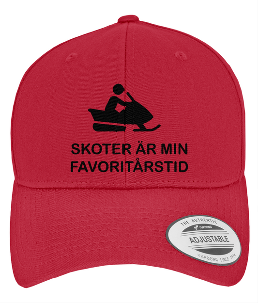 Curved Classic Snapback – Skoter är min favoritårstid - Röd