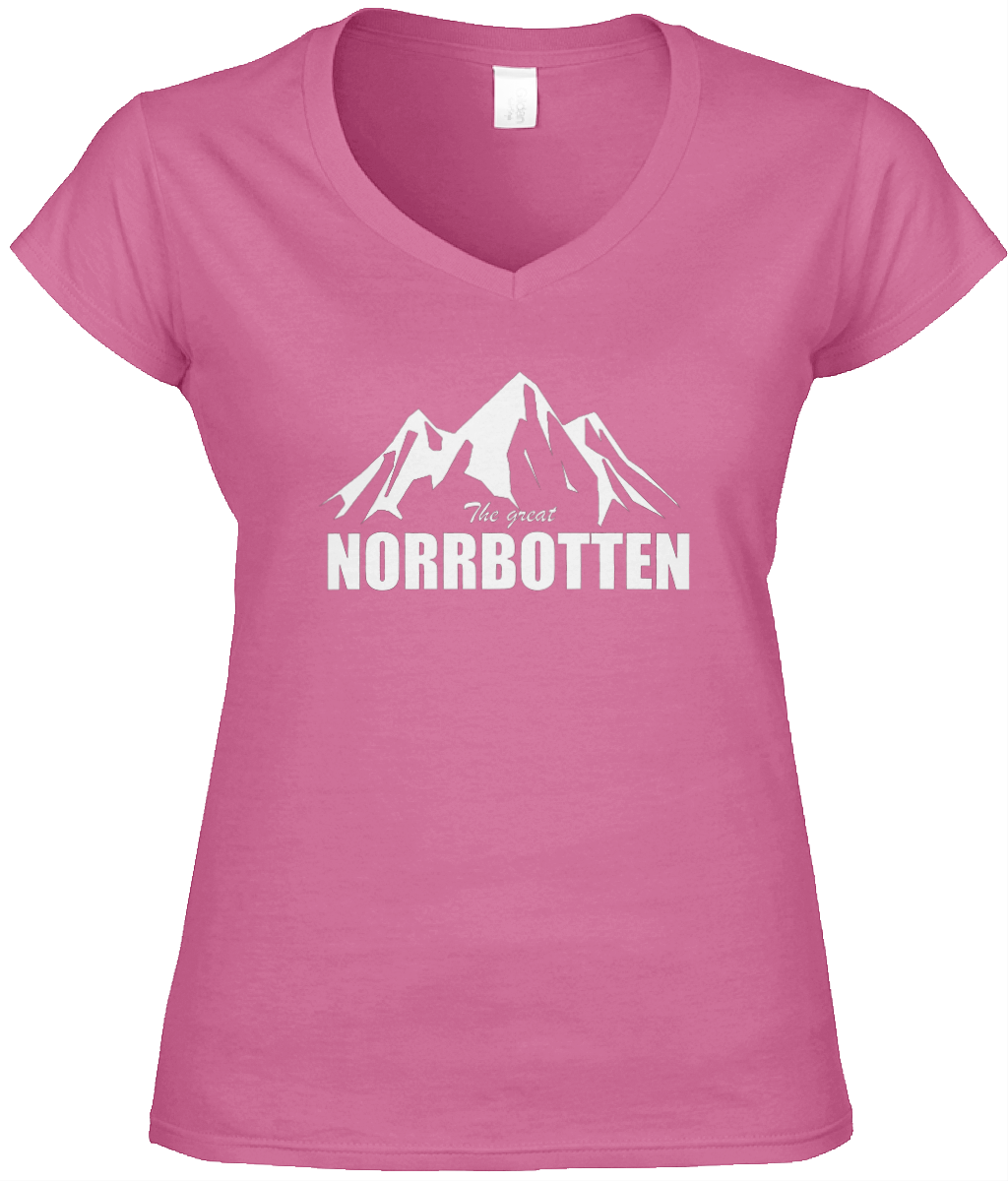 The Great Norrbotten – Rosa V-ringad T-shirt (Dam)