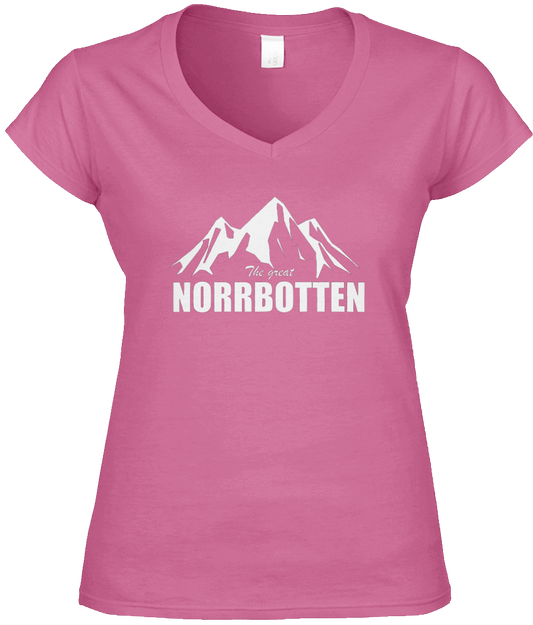 The Great Norrbotten – Rosa V-ringad T-shirt (Dam)