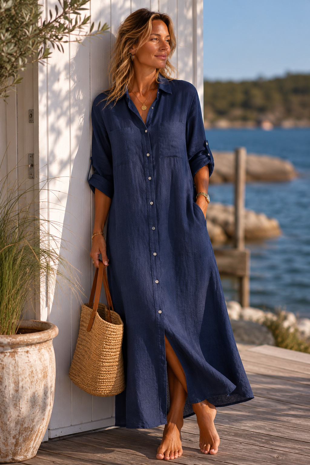 Skjortklänning i linne – effortless chic i flera färger