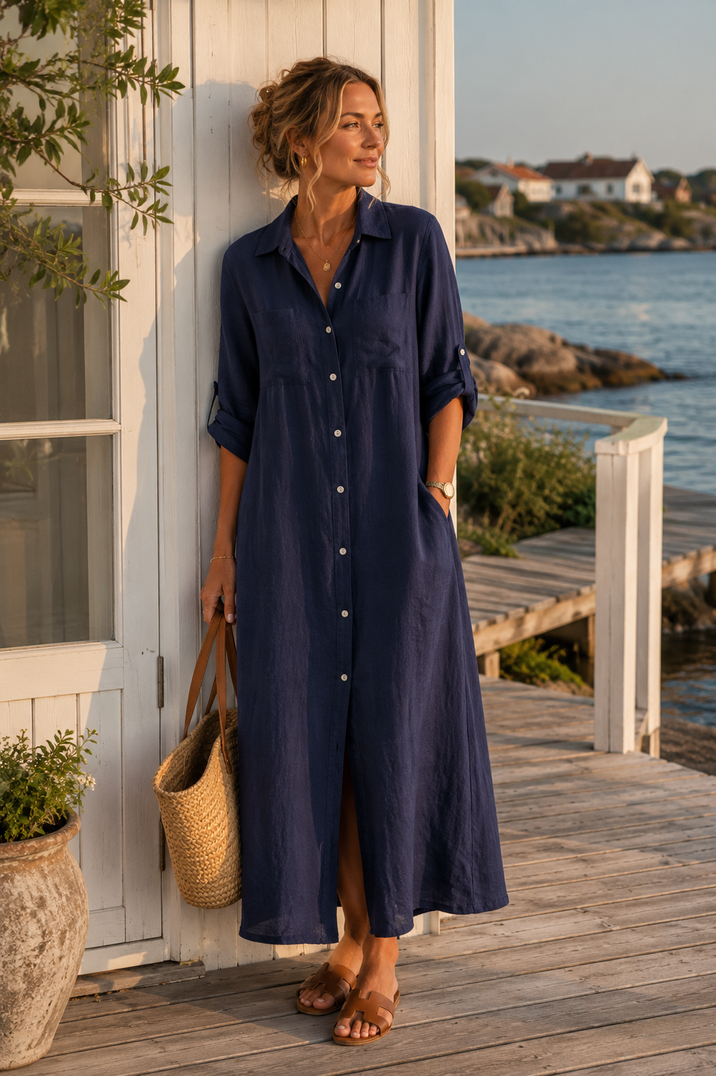 Skjortklänning i linne – effortless chic i flera färger