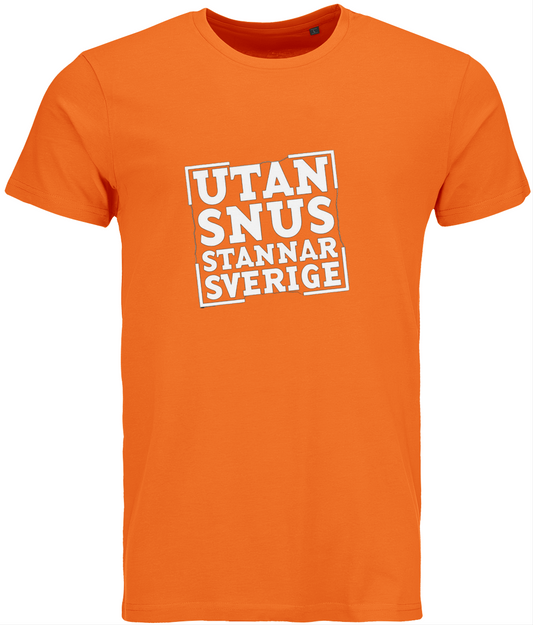 T-shirt Utan snus stannar Sverige –orange