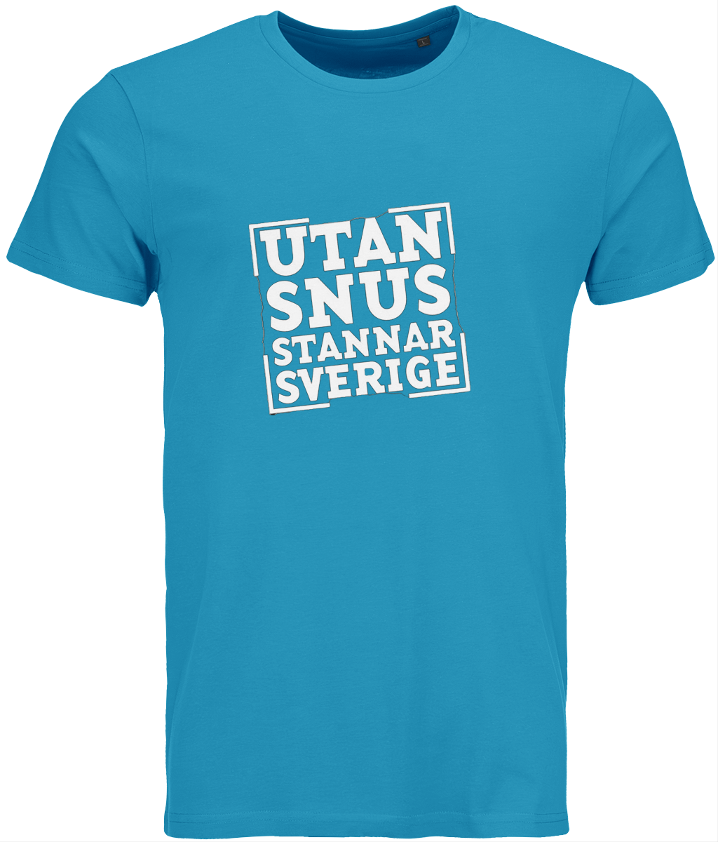 T-shirt Utan snus stannar Sverige –petrol