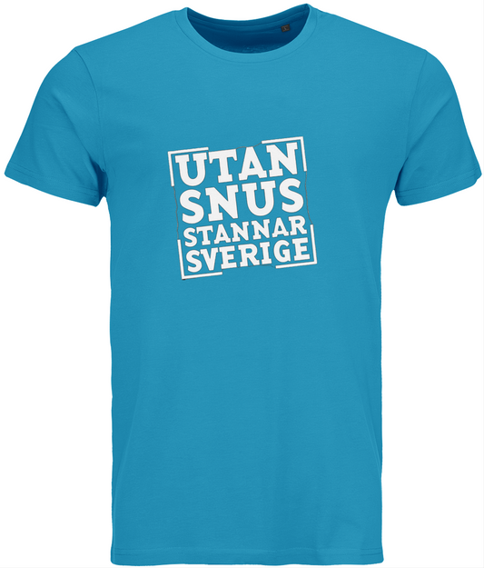 T-shirt Utan snus stannar Sverige –petrol