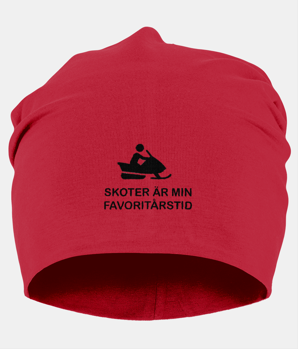 Beanie – Skoter är min favoritårstid röd