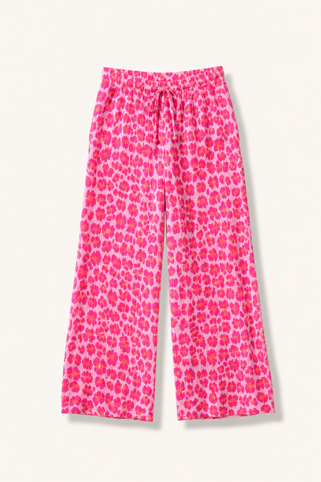 Leopard print COTTON GAUZE Byxor
