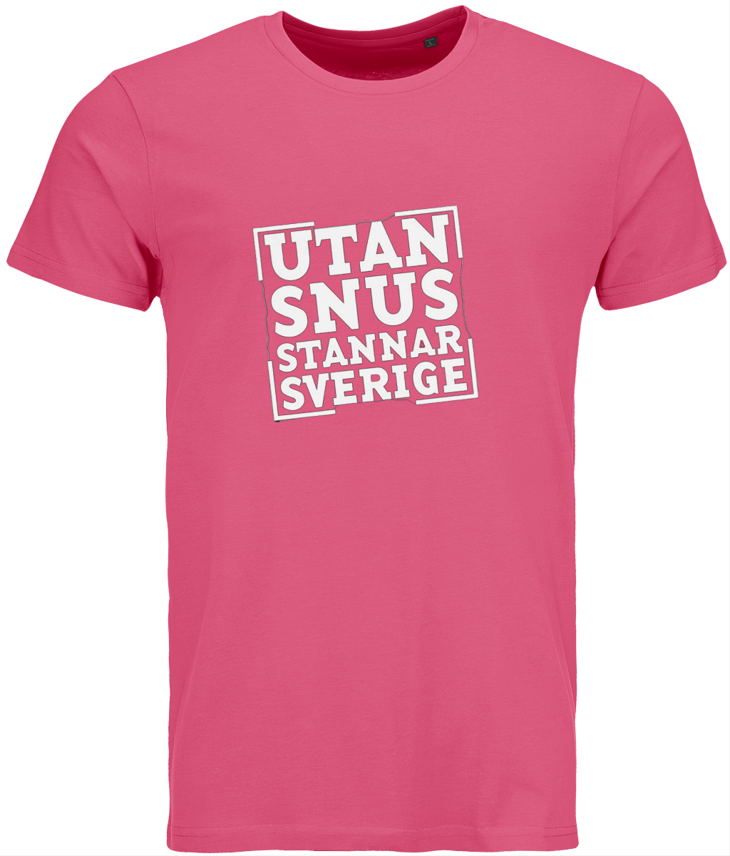 T-shirt Utan snus stannar Sverige – rosa