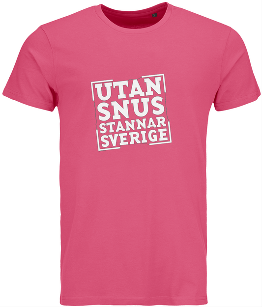 T-shirt Utan snus stannar Sverige – rosa