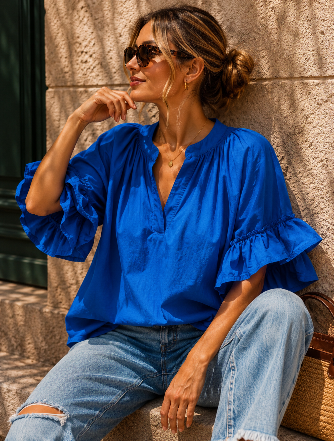 Royal blue  DREAM BLOUSE