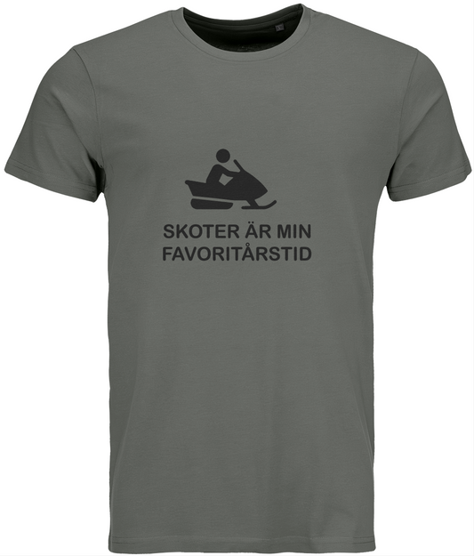 T-shirt – "Skoter är min favoritårstid" Khaki