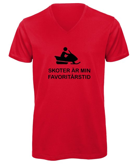 T-shirt “Skoter är min favoritårstid” – Röd