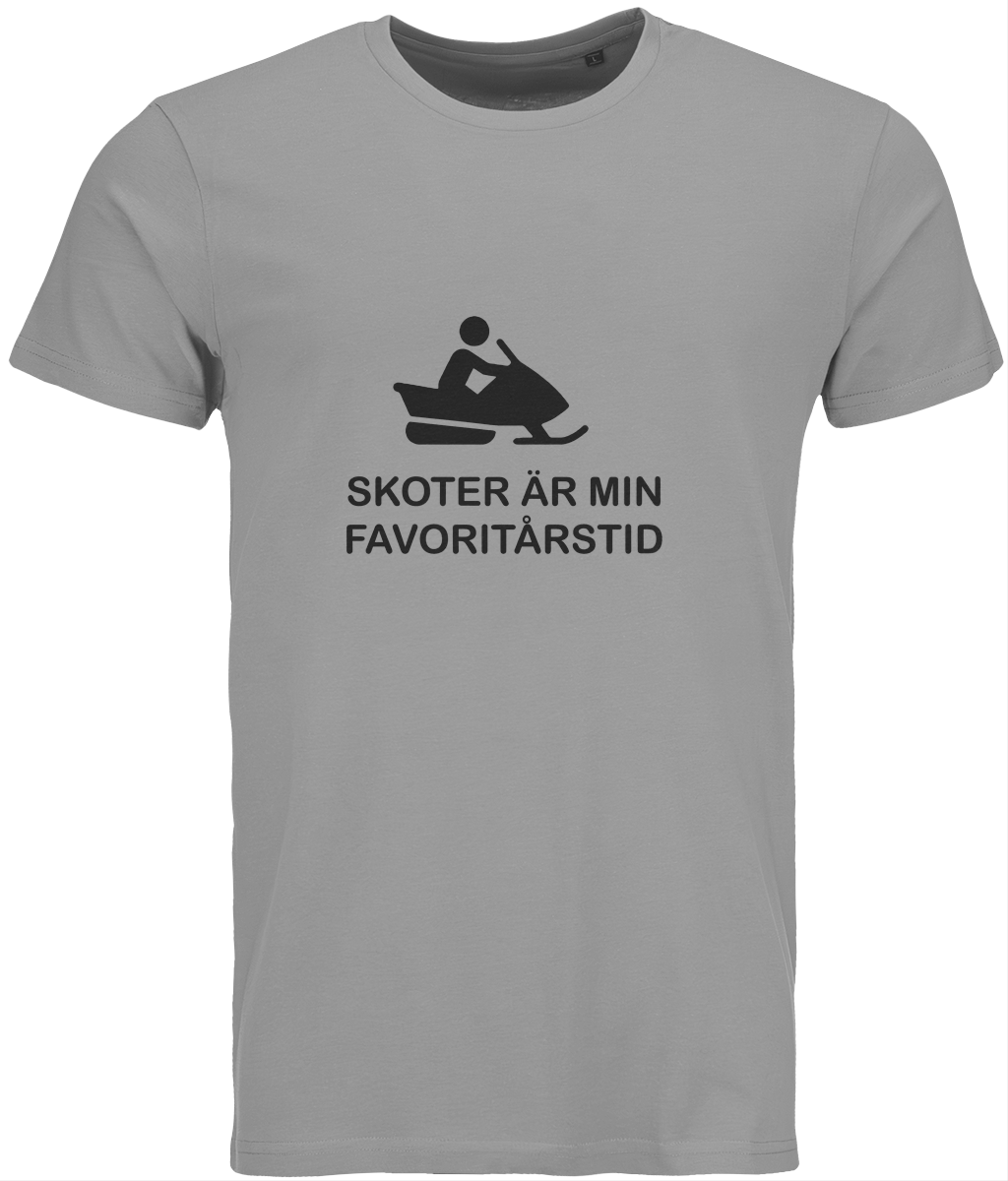 T-shirt – "Skoter är min favoritårstid" Grå