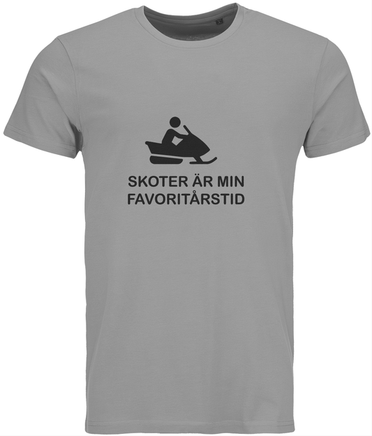 T-shirt – "Skoter är min favoritårstid" Grå