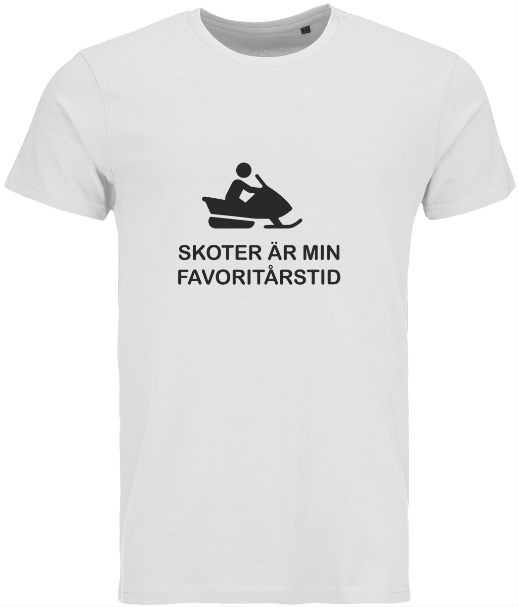 T-shirt – "Skoter är min favoritårstid" Vit
