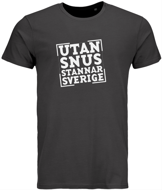 T-shirt Utan snus stannar Sverige – Svart