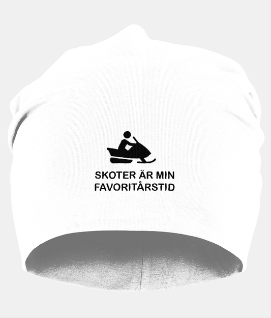Beanie – Skoter är min favoritårstid vit